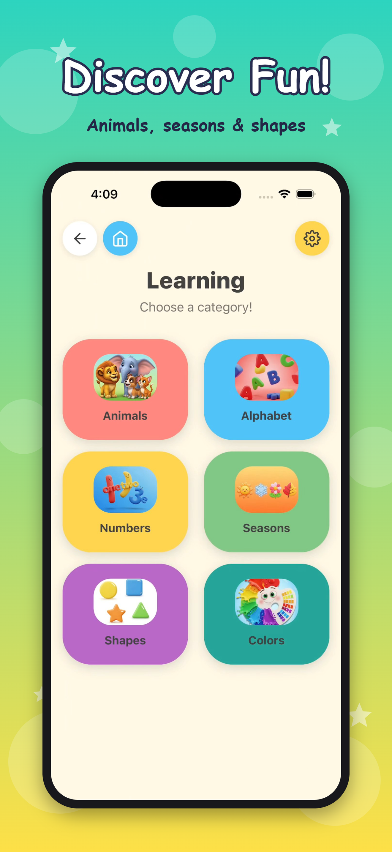LilLearners educational activities and parent information screen